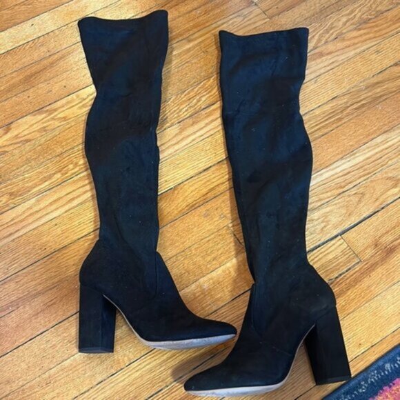 Aldo Shoes - ALDO Maede Over the Knee High Black Suede Boots Size 10